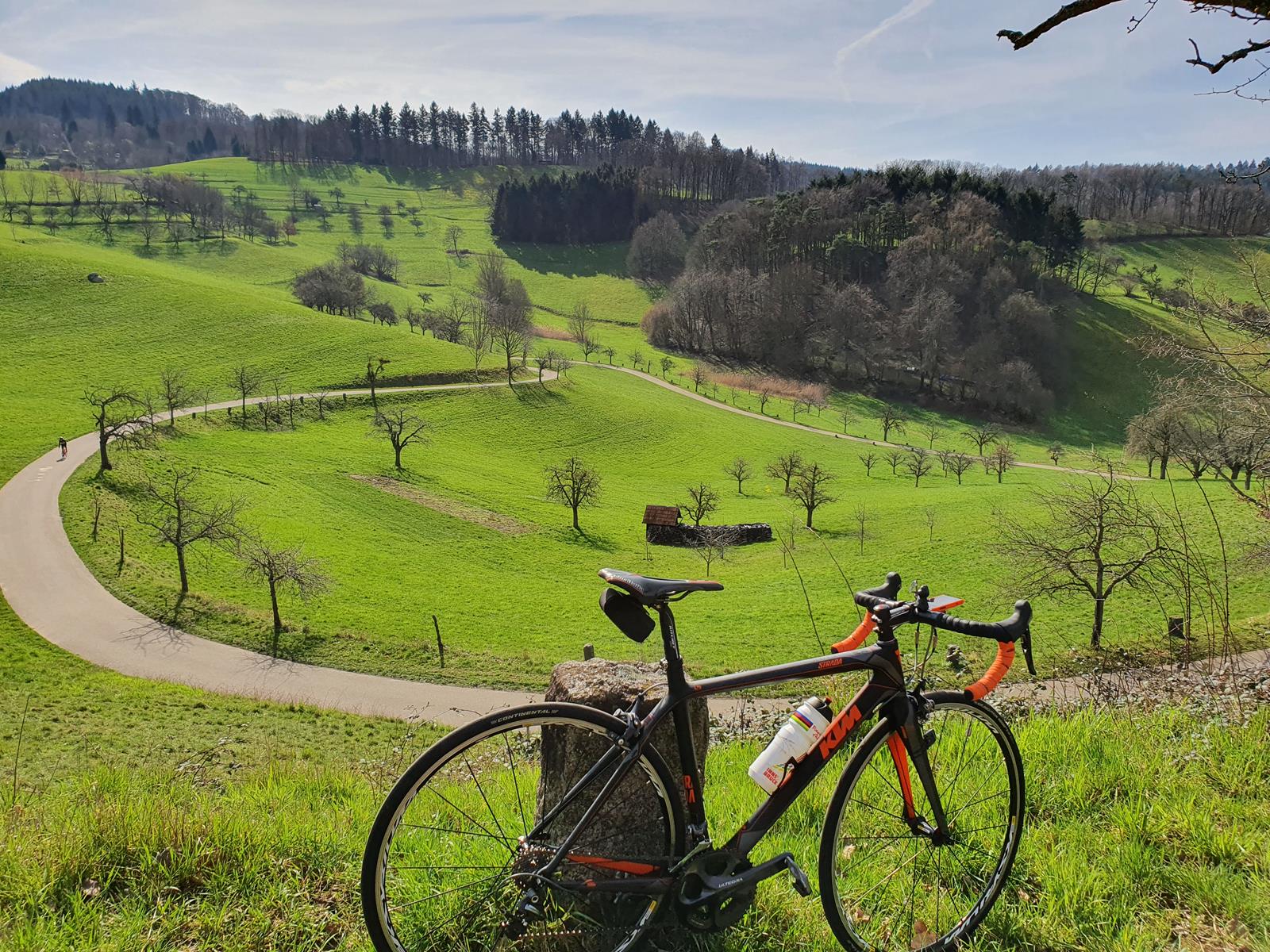 Das saftige Grün der hügeligen Wiesen im Kraichgau beim beitune Rennrad-Wochenende im Odenwald
